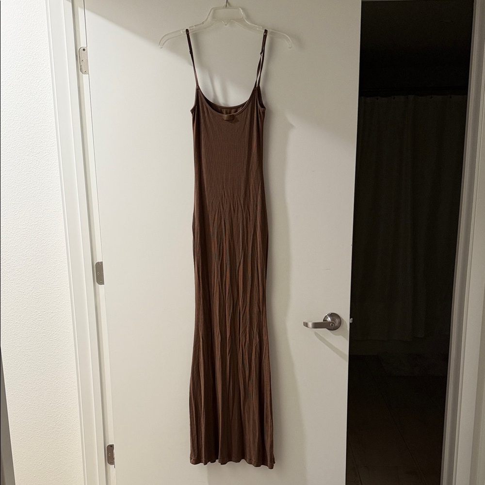 SKIMS Chocolate Brown Maxi Dress